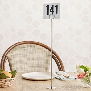 5 of 15 inch Table Number Stands Menu Stands Silver